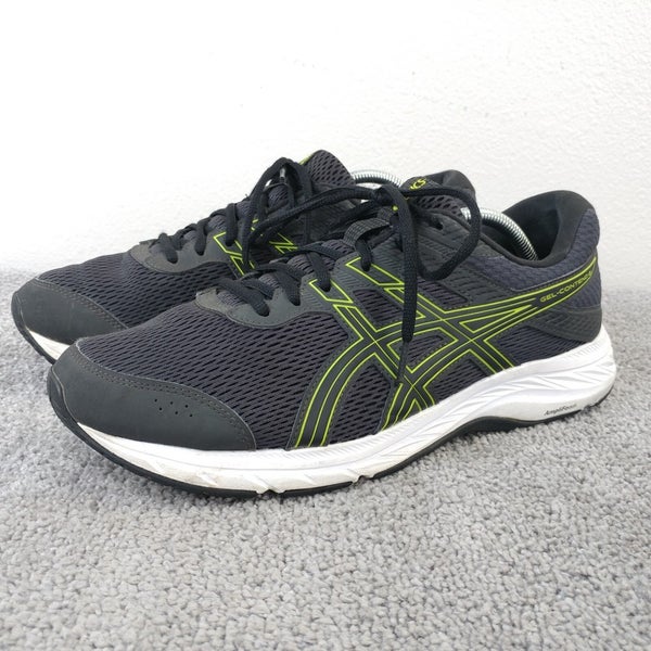 Asics Gel Contend 6 Mens Size 11.5 Running Shoes Black Low Top Black Lime