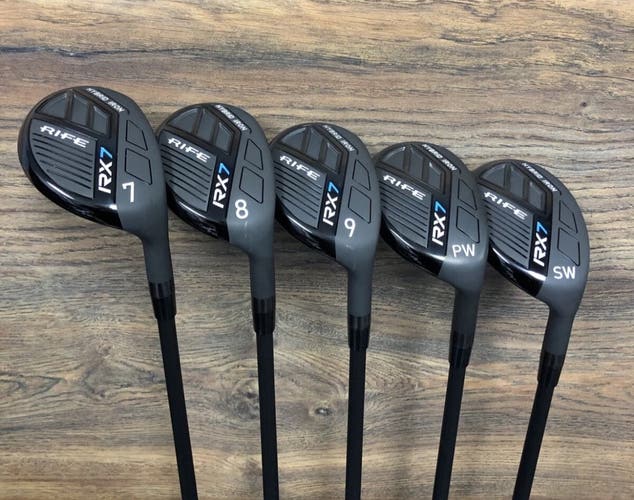 DEMO RH Mens Rife Golf RX7 Hybrid Iron Set #7-SW Regular Flex Graphite 5924-2F37