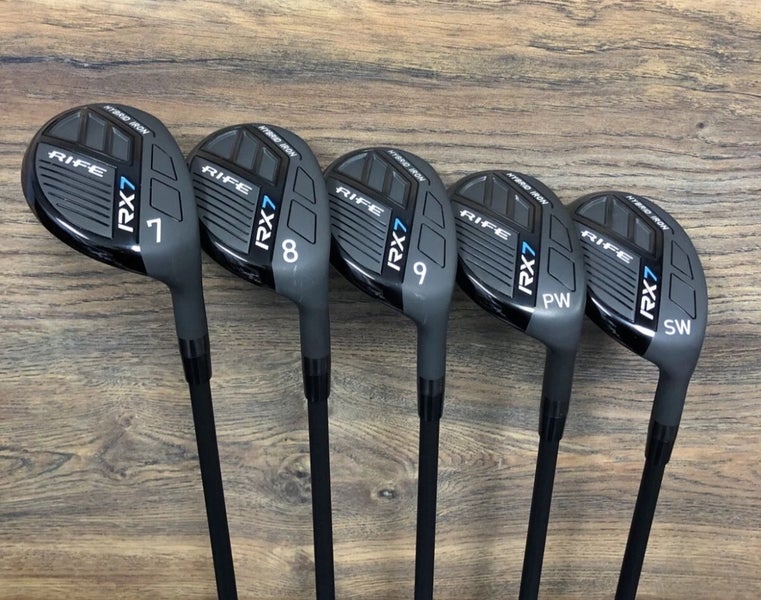 DEMO RH Mens Rife Golf RX7 Hybrid Iron Set #7-SW Regular Flex Graphite 5924-2F37