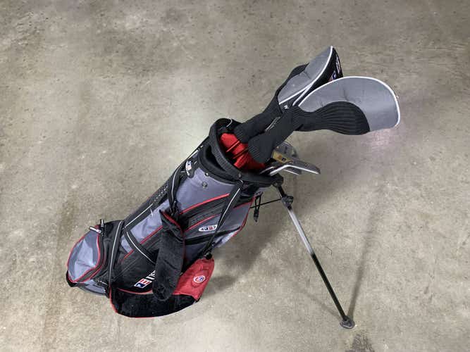 U.S. Kids WT-10 Club Set Driver 3W 6 & 8 PW SW Putter Red 60" JR RH HC +Bag Dent