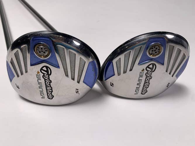 TaylorMade Burner Steel 2007 3 & 5 Fairway Wood Set 15* 18* REAX 50g Ladies RH
