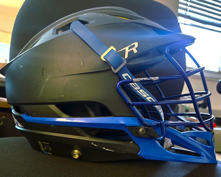CASCADE Model R Lacrosse LAX Helmet Matte Black / Blue GUC
