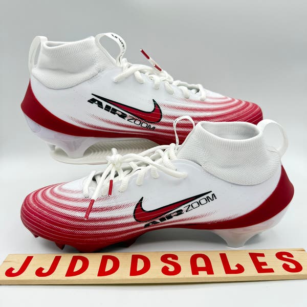 Nike Air Zoom Vapor Pro 1 Football Cleats White Crimson Red HM8850-102 Men Sizes Nike Air Zoom Vapor Pro 1 White Red Football Cleats HM8850  main image 2