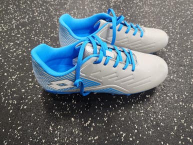 Used Lotto Soccer Cleats Grey And Royal Blue Junior 05 11849-S000032291