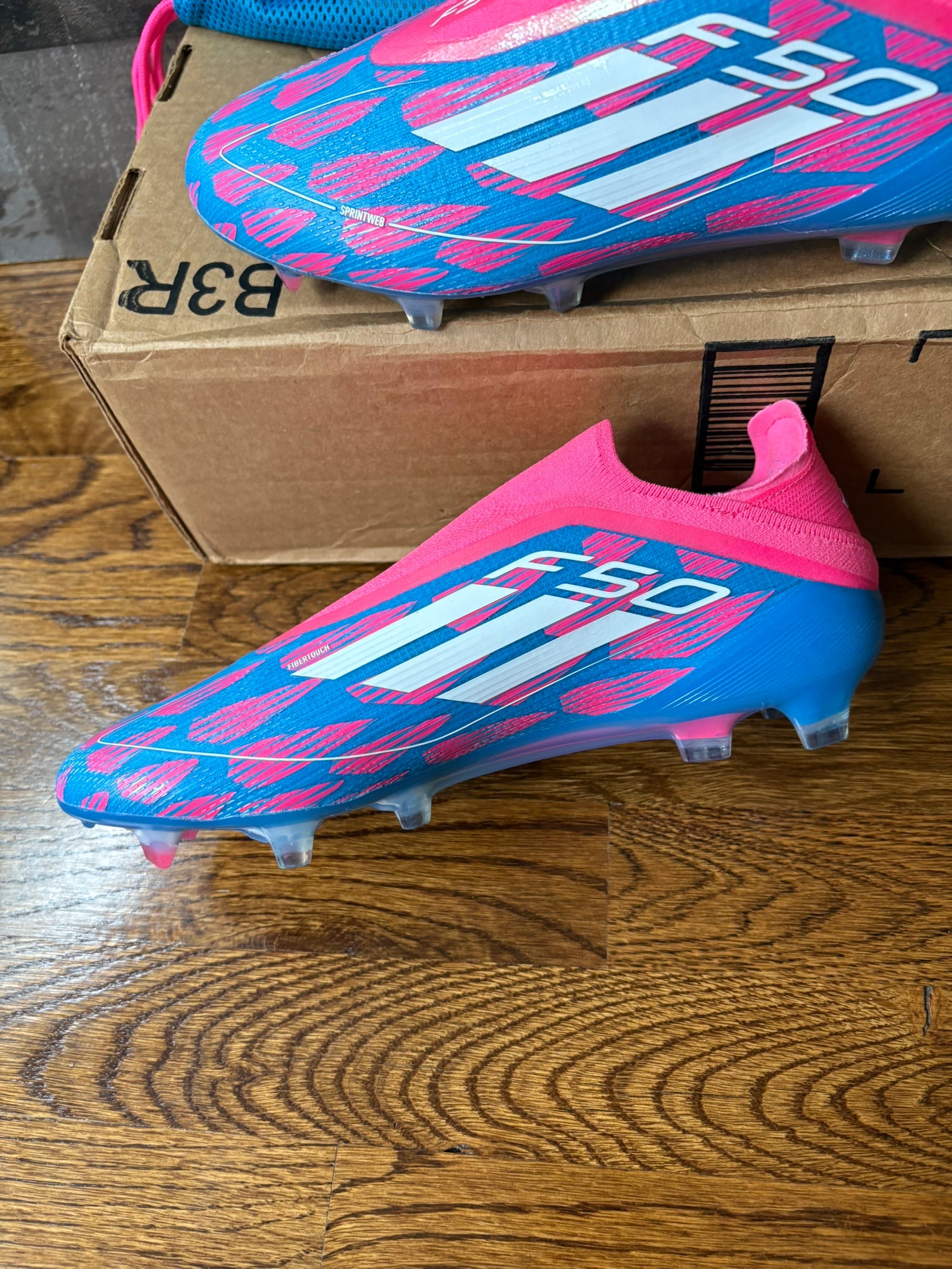 Adidas F50 Elite Laceless FG Blue Pink Soccer Cleats IE8603  display picture 1