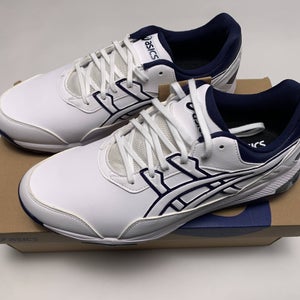 Asics Gel-Preshot Golf Shoes White Blue Men's SZ 9.5 (1111A210-100)