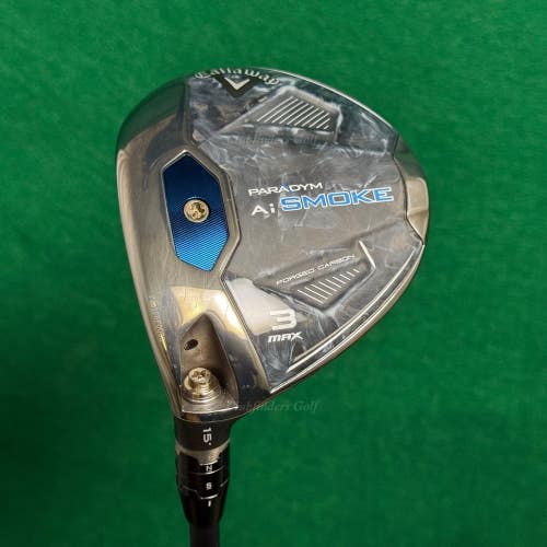 LH Callaway Paradym Ai Smoke Max 15 Fairway Wood 3 Tensei 1K Black 75 Stiff /HC
