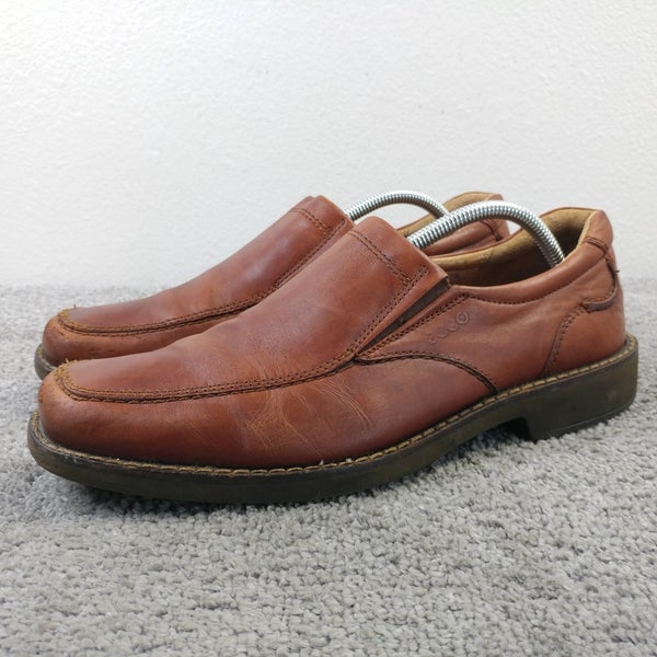 Ecco  Holton Apron Toe Slip On Loafers Mens Size 43 EU Shoes Brown Leather