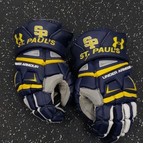 Used Under Armour ST PAULS Lacrosse Gloves Mens Navy Blue 13" 11849-S000032230