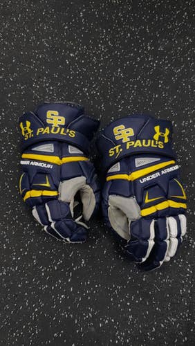 Used Under Armour ST PAULS Lacrosse Gloves Mens Navy Blue 13" 11849-S000032230