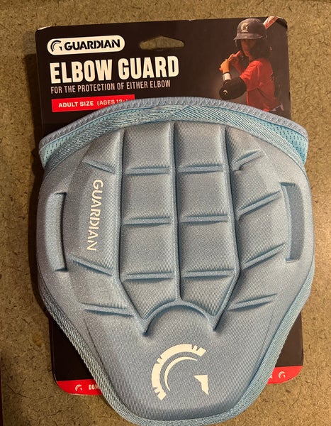 (New) BASEBALL BATTERS PROTECTIVE BATTING ELBOW GUARD ADJUSTABLE ADULT, COLUMBIA BLUE