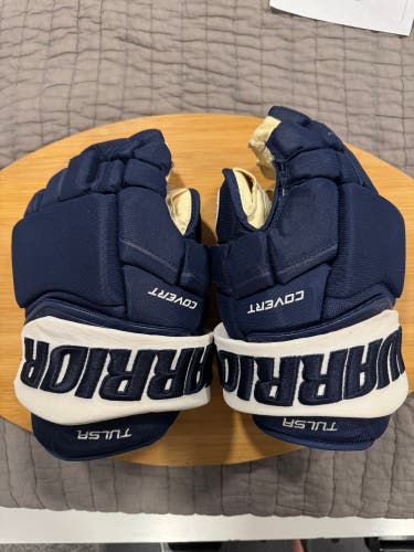 Warrior Covert QRE Pro Stock 13” Hockey Gloves Blue OILERS