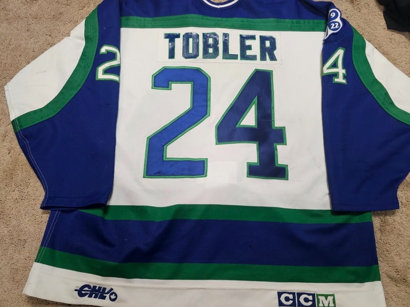 RYAN TOBLER 95'96 Swift Current Broncos WHL Game Worn Used Hockey Jersey