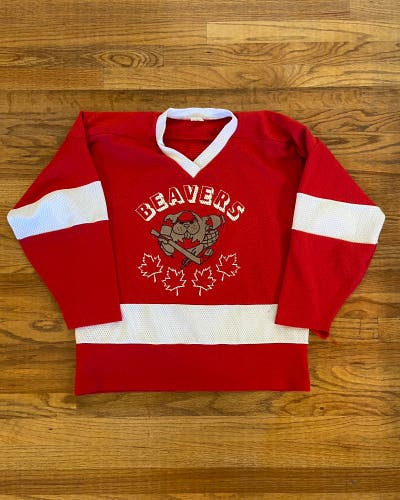 Vintage beer league Canada Beavers hockey jersey