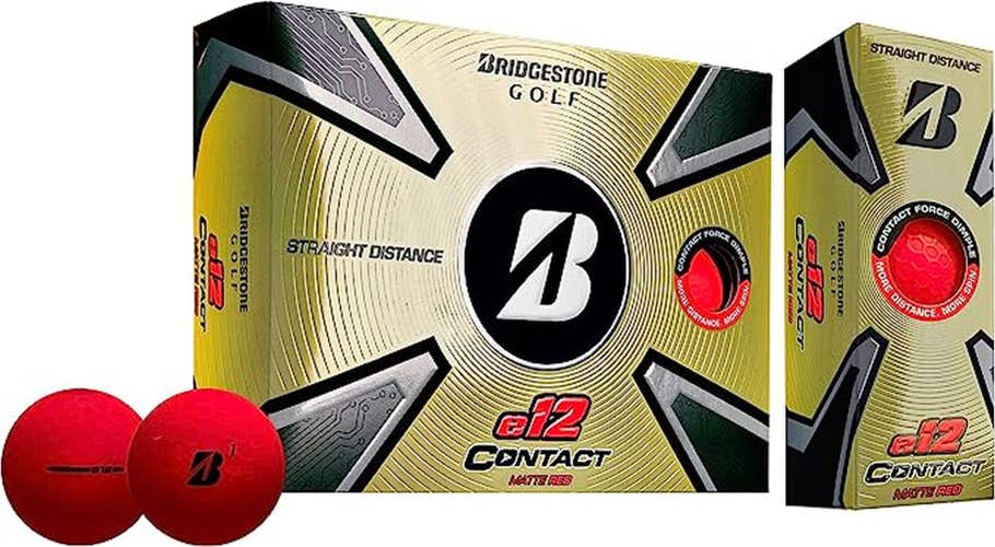 Bridgestone e12 Contact Soft Golf Balls (12pk, MATTE RED, 2023) NEW