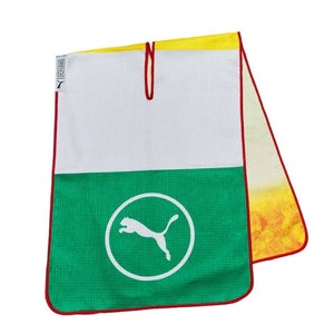 Puma X Arnold Palmer Tour Microfiber Golf Towel (Wht/Grn/Red/Ylw, 39"x 14") NEW