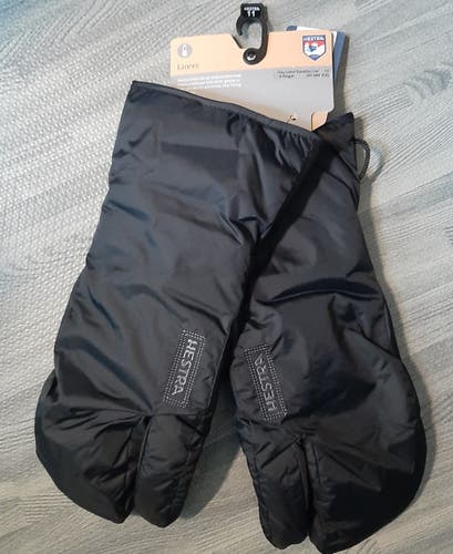 NEW Hestra Army Leather Expedition Liner 3-Finger; Black XXL