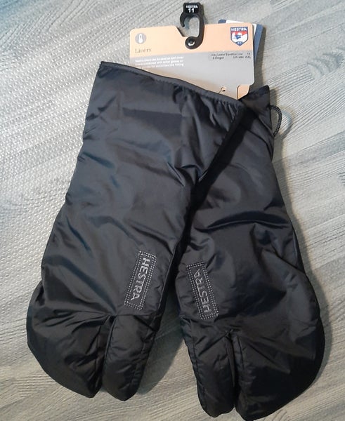 NEW Hestra Army Leather Expedition Liner 3-Finger; Black XXL