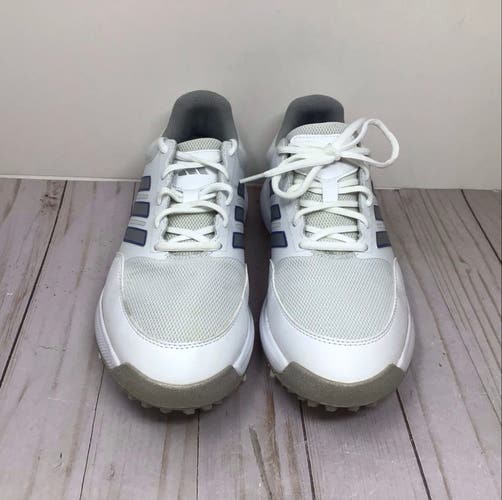 Women's Size 8.5 Adidas Tech Response 2.0 Golf Shoes Spiked White Gray (Used)