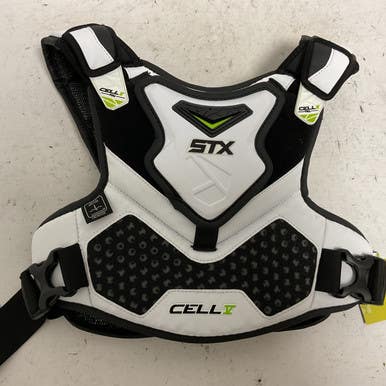 Used STX CELL V Lacrosse Shoulder Pads White And Black Youth 11855-S000191869