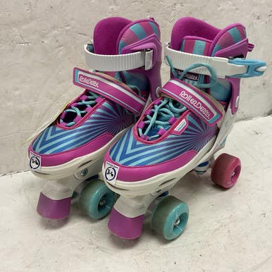 Used RollerDerby ENER G Junior Rec Fitness Skates White Adjustable 11855-S000191853