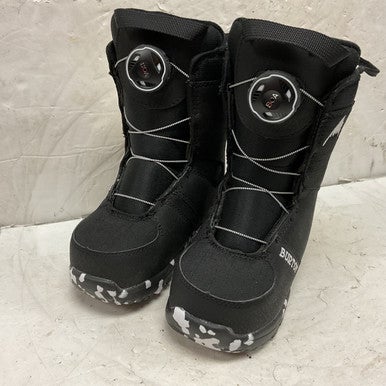 Used Burton KIDS GROM BOA Boys Snowboard Boots Black And White Youth 12.0 11855-S000191814