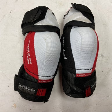 Used CCM JETSPEED FT485 Junior Elbow Pads White/Black/Red SM 11855-S000191820
