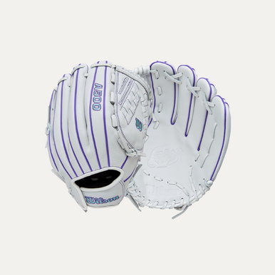 New A500 Siren Wht/Pur 12.5" RHT Fastpitch Glove 11855-WIL103561125