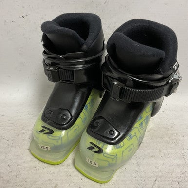 Used Dalbello MENACE 1 Boys DH Ski Boot Black And Optic Yellow 155 MP - Y08 11855-S000191585