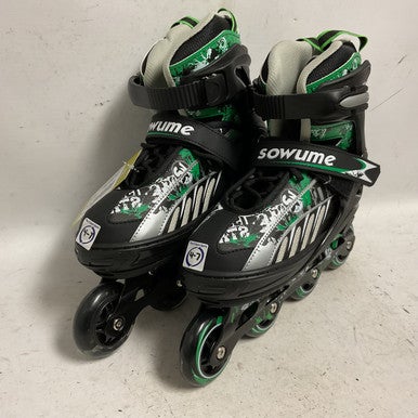 Used SOWUME INLINE SKATES Senior Rec Fitness Skates Black Adjustable 11855-S000191604