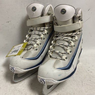 Used Jackson SOFTEC Girls Softboot Skate White And Royal Blue Junior 05 11855-S000191831
