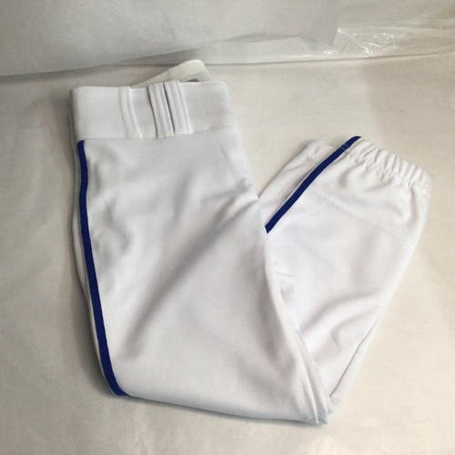 Champro Youth Girl’s Softball Pants White Blue Stripe Size Medium (New)