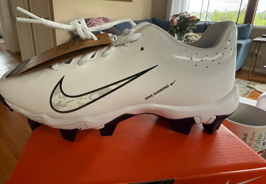 White Kid's 6Y (Big Kids / Youth) Nike Hyperdiamond 4 Keystone Low Top Molded Cleats (New)