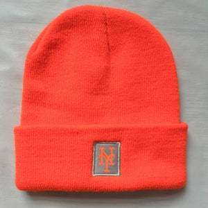New York Mets Orange knit Cardigan Beanie acrylic baseball Unisex nWOT