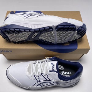 Asics Gel-Preshot Golf Shoes Waterproof White Blue Men's SZ 10.5 (1111A210-100)