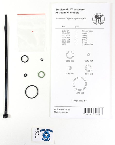 Poseidon Xstream Service Rebuild Kit 2nd Stage Scuba Dive Regulator 4825   #5621