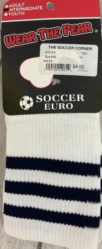 Pear Sox Durable Thick Soccer Sock Three Stripe One Pair Stretch Yarn Breathable