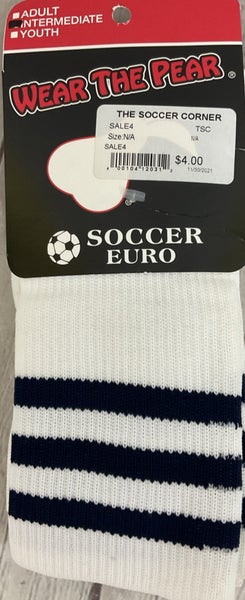 Pear Sox Durable Thick Soccer Sock Three Stripe One Pair Stretch Yarn Breathable