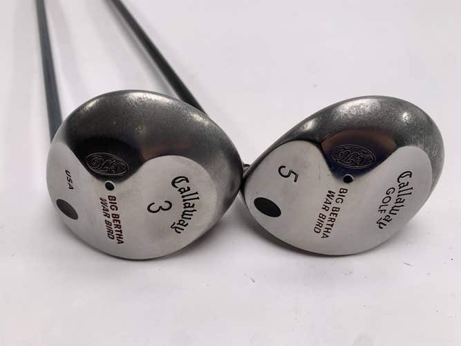 Callaway Big Bertha Warbird 3 & 5 Fairway Wood Set 15* 18* Firm Graphite Mens RH