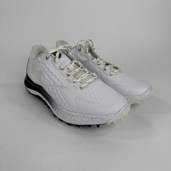 Under Armour Curry 1 Golf Shoes Mens Size 8 White Black Synthetic 3027378-101