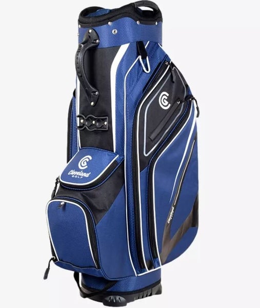 Cleveland Golf Lightweight 14-Way Cart Bag Navy Blue w/ Rain Hood NEW