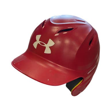 Used Under Armour HELMET Batting Helmet No Mask Red MD 11859-S000026061