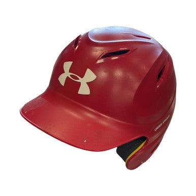 Used Under Armour HELMET Batting Helmet No Mask Red MD 11859-S000026061