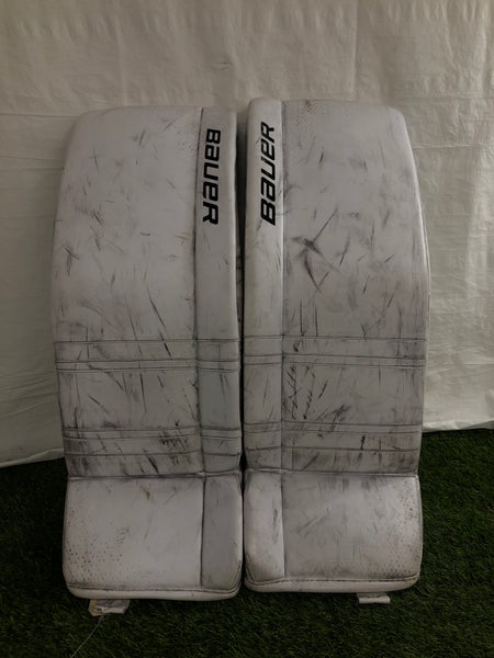 White 34" Senior Bauer GX Goalie Leg Pads (Used)
