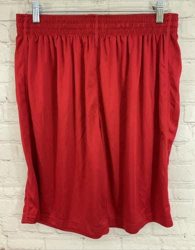 Alleson Athletics 80185 Youth's 100% Polyester Sports Shorts Red Large