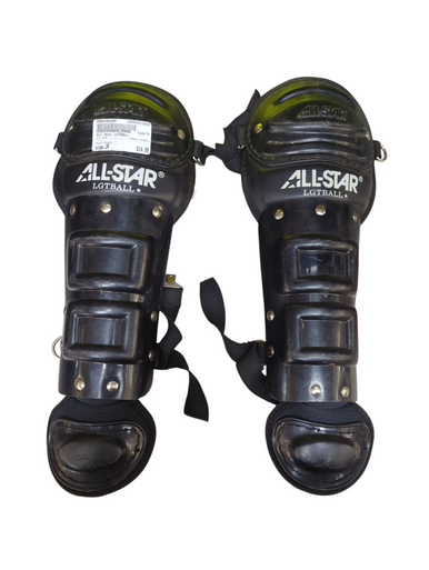 Used All Star LGTBALL Catchers Leg Guards Black Junior 11833-S000166305
