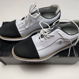 FootJoy FJ Traditions Golf Shoes White Black Women's SZ 6.5 (97912)