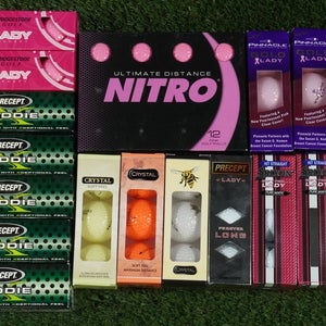 LOT OF 5 DOZEN WOMEN'S 60 GOLF BALLS, LADY PRECEPT NITRO SRIXON+ NEW IN SLEVES!