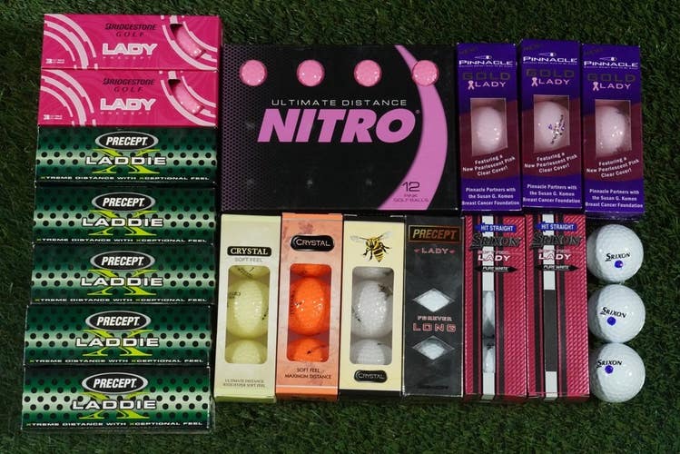 LOT OF 5 DOZEN WOMEN'S 60 GOLF BALLS, LADY PRECEPT NITRO SRIXON+ NEW IN SLEVES!