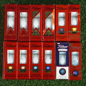 LOT OF 3 DOZEN 36 GOLF BALLS, TITLEIST DT / TOUR DISTANCE SF NEW IN SLEVES!